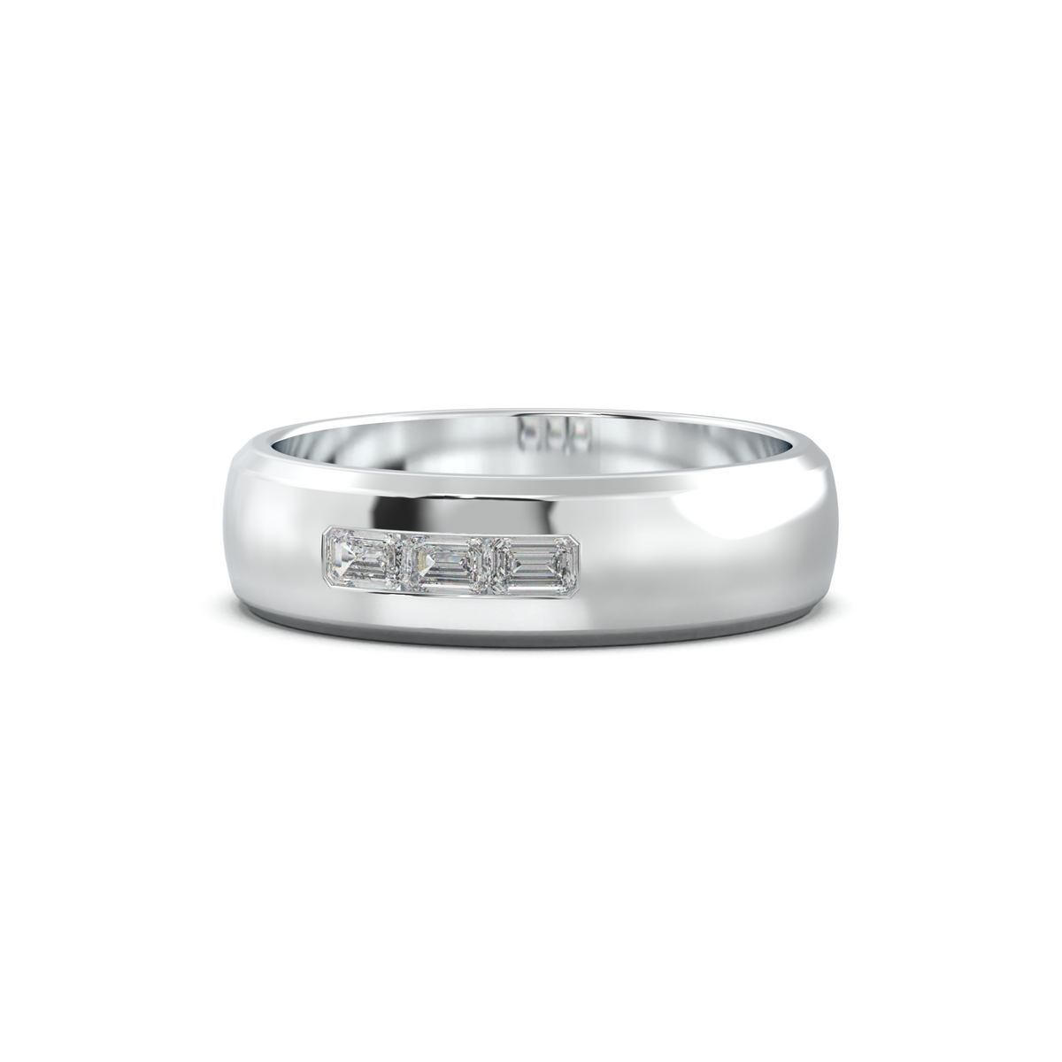 Three-Emerald Inlay Men's Band