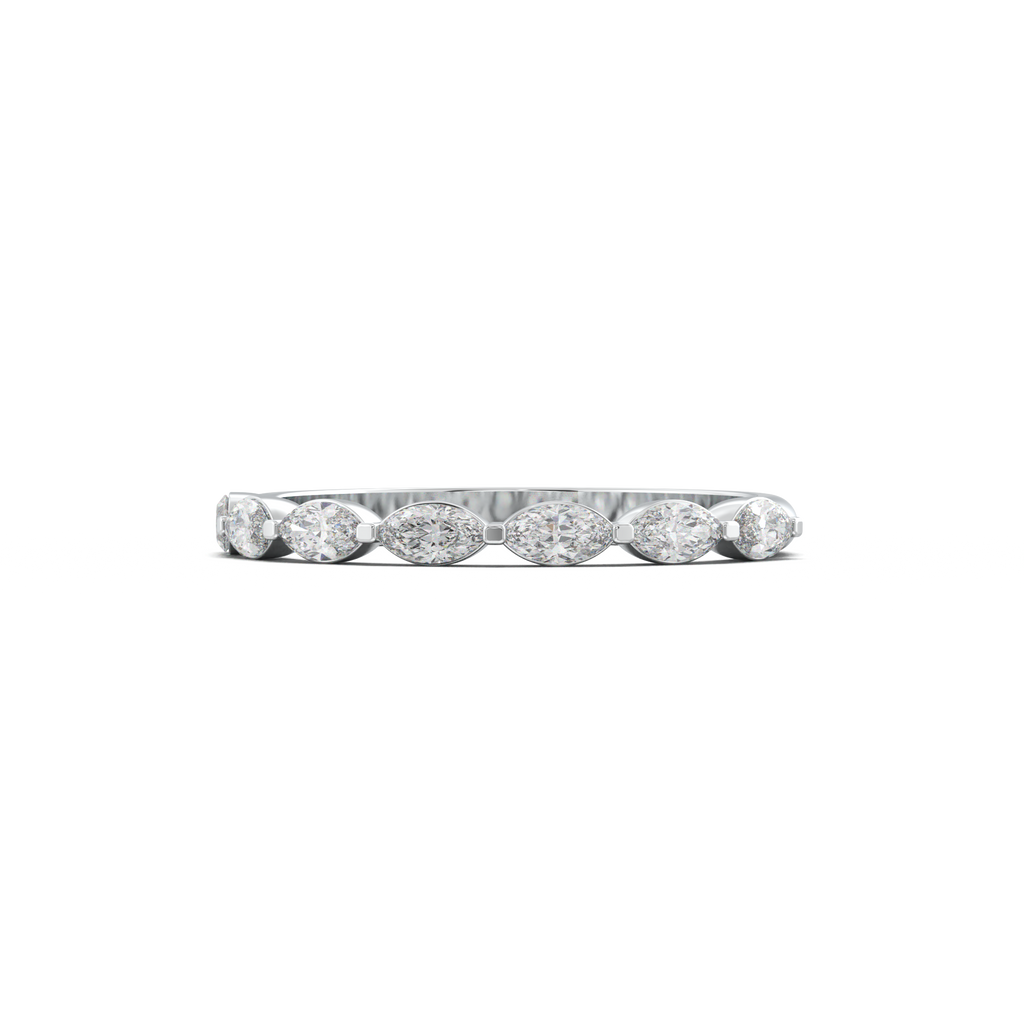 East-West Marquise Half-Eternity Wedding Band