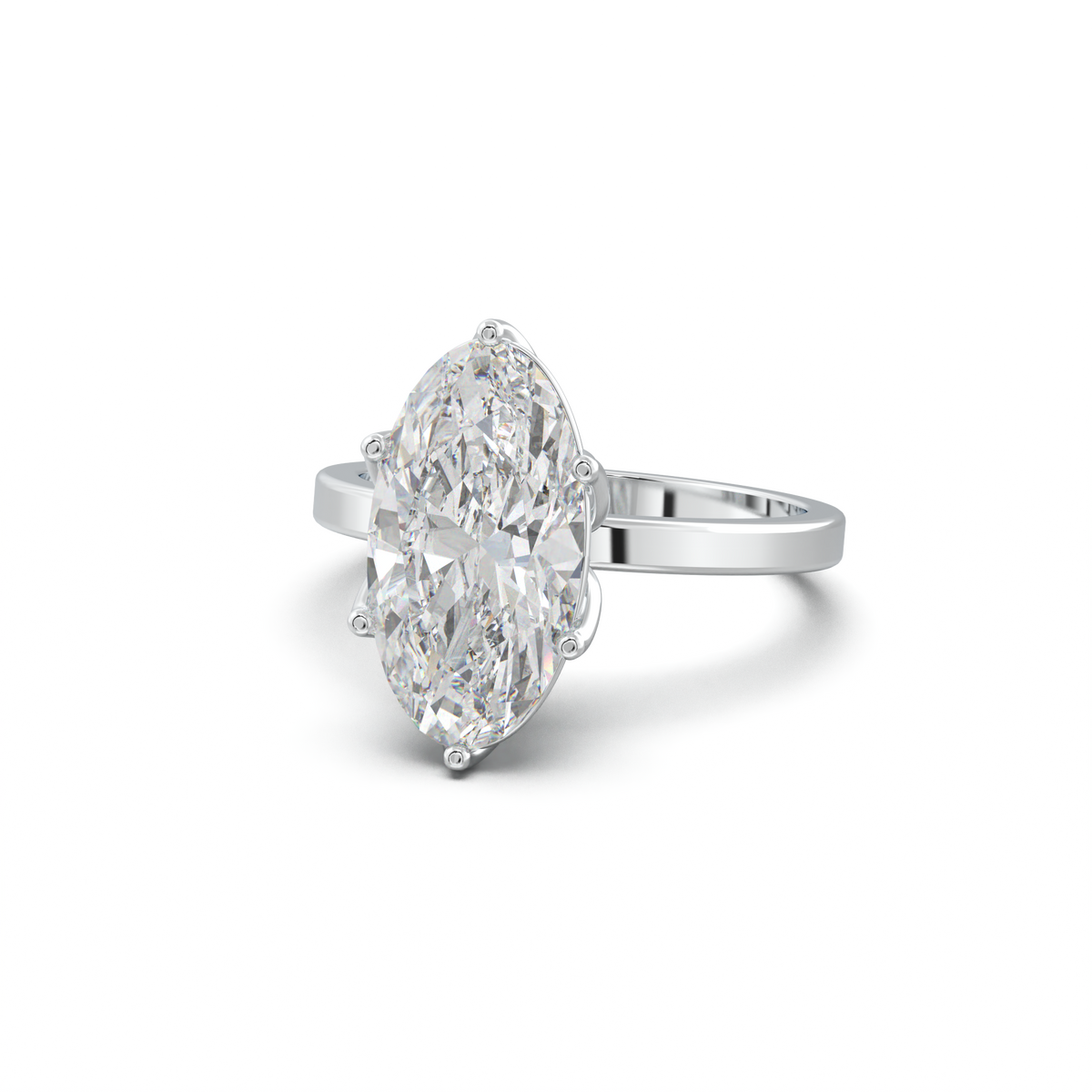 Oval Diamond-Accent Gallery Engagement Ring