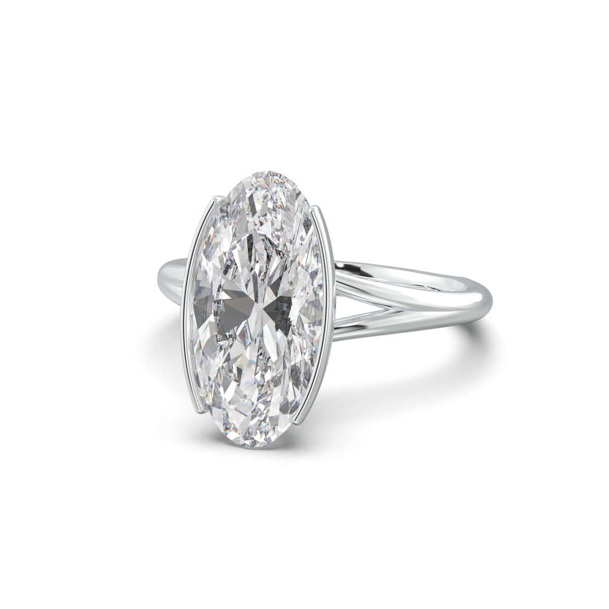 Moval Halo Pavé Engagement Ring