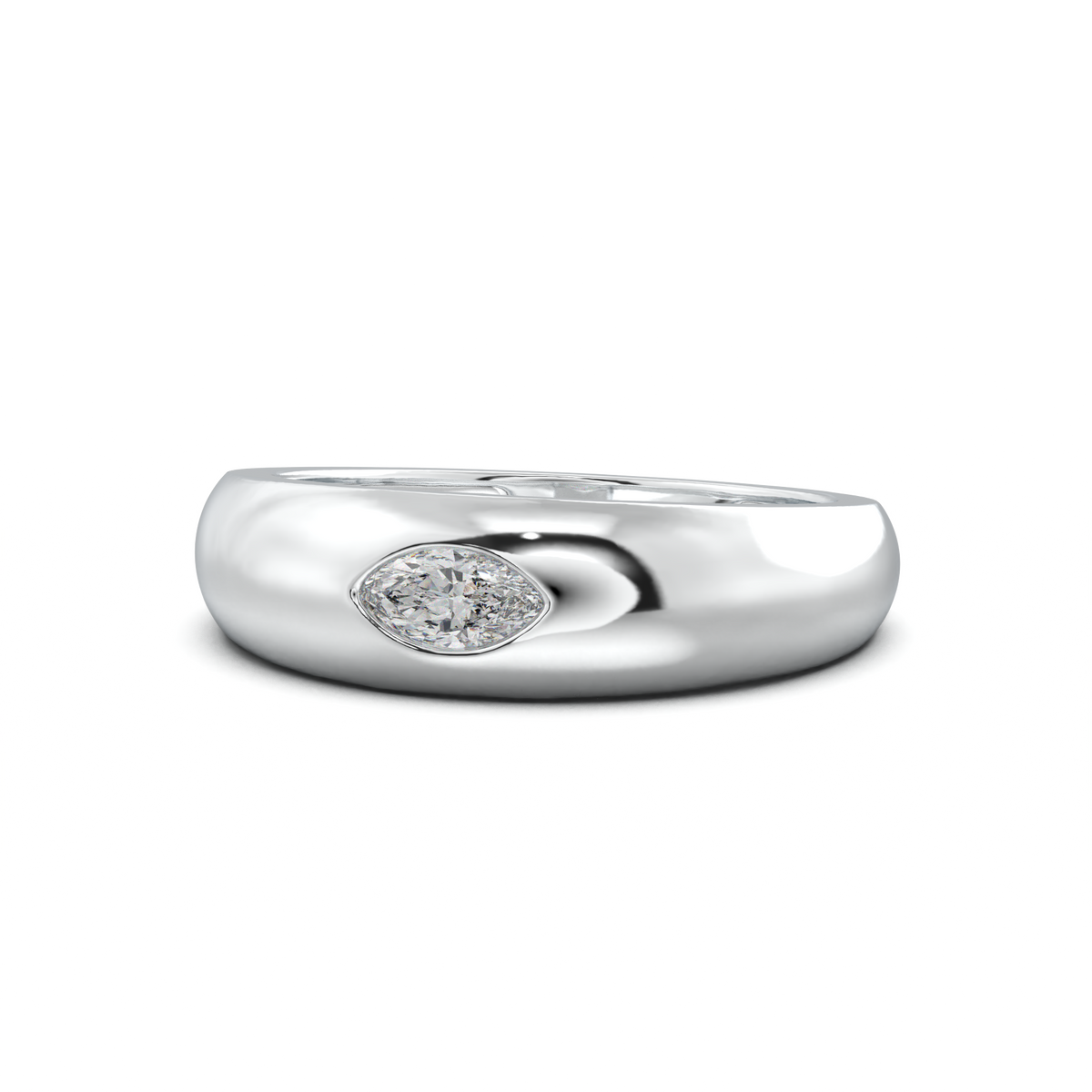 Flush-Set Marquise Men's Band