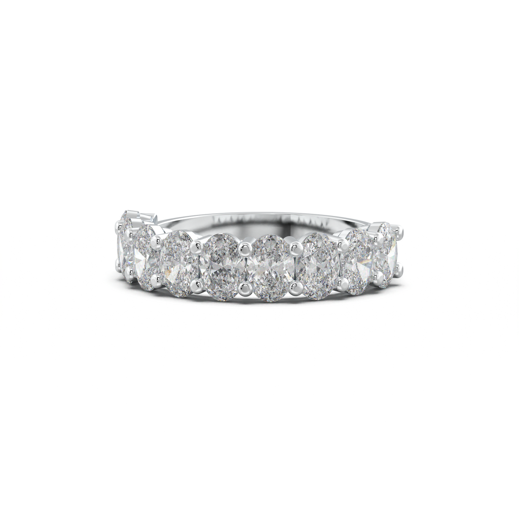 Nine-Oval Half-Eternity Wedding Band