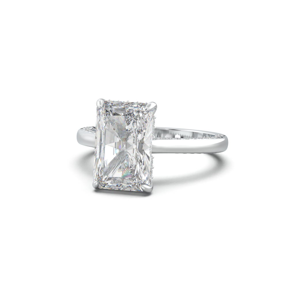 Radiant Pavé Hidden Halo Engagement Ring