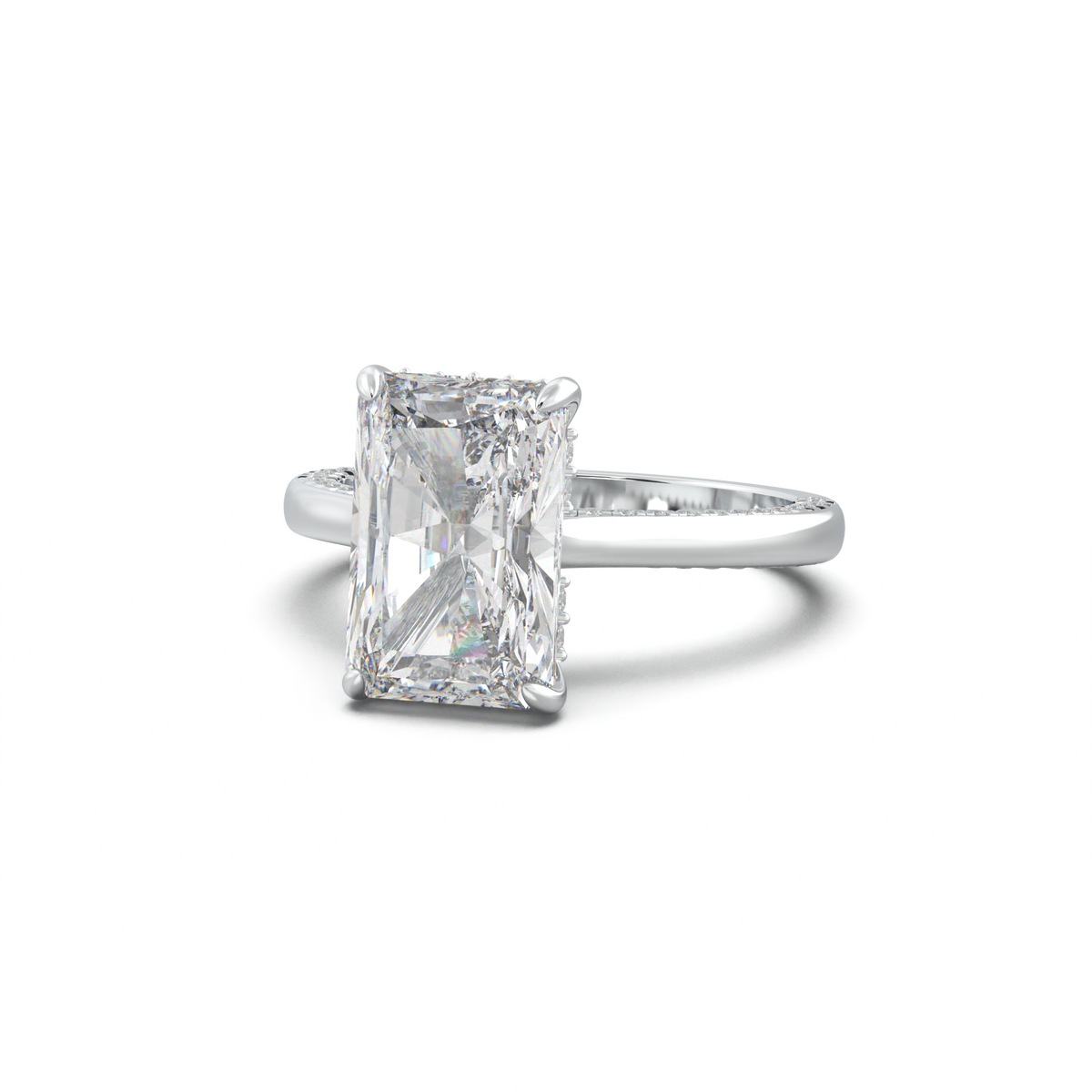 Radiant Pavé Hidden Halo Engagement Ring