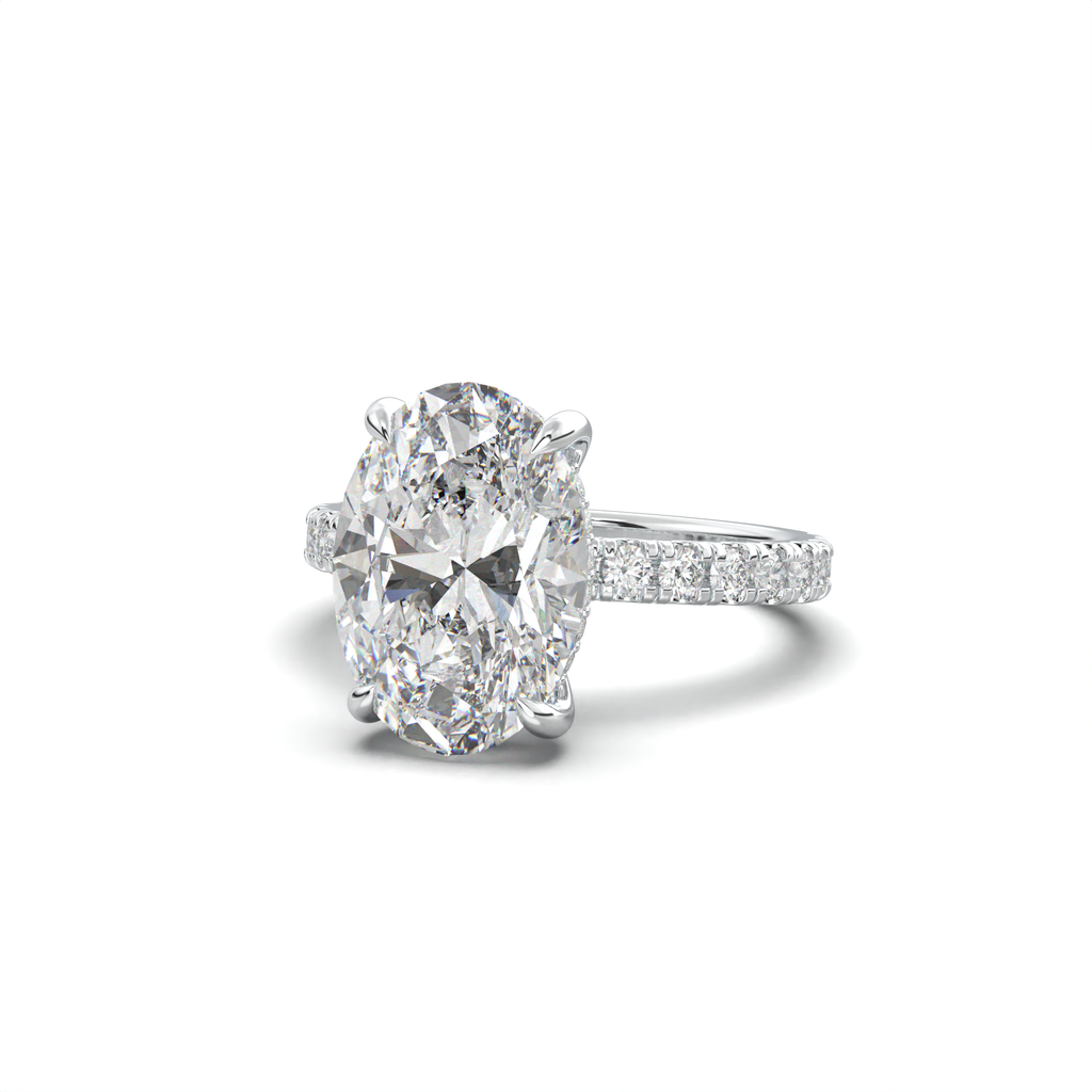 Oval Pavé Hidden Halo Engagement Ring