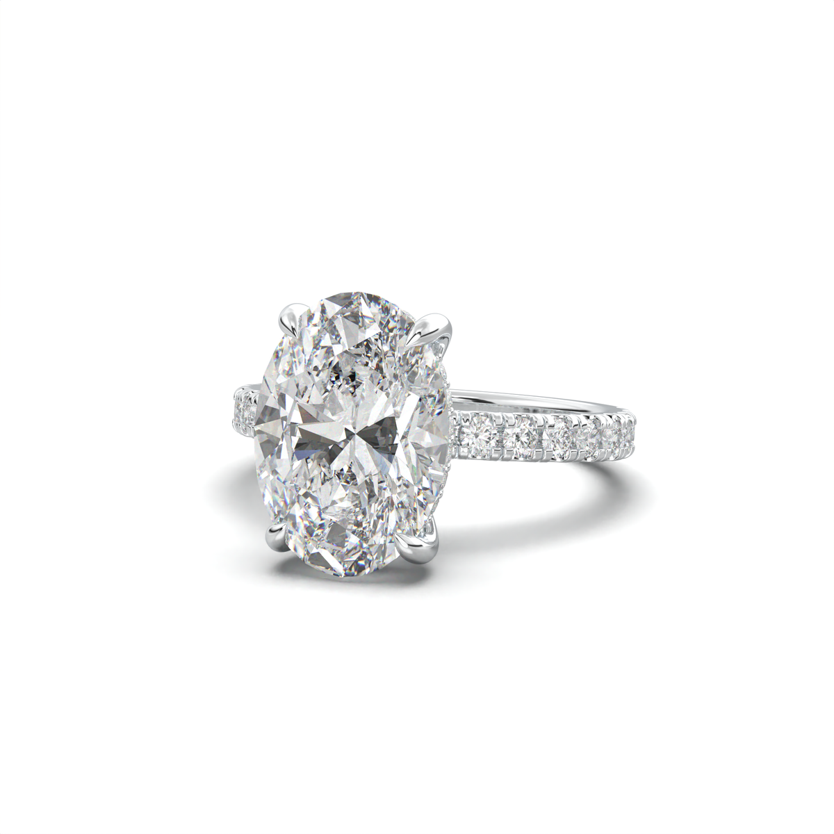 Oval Pavé Hidden Halo Engagement Ring