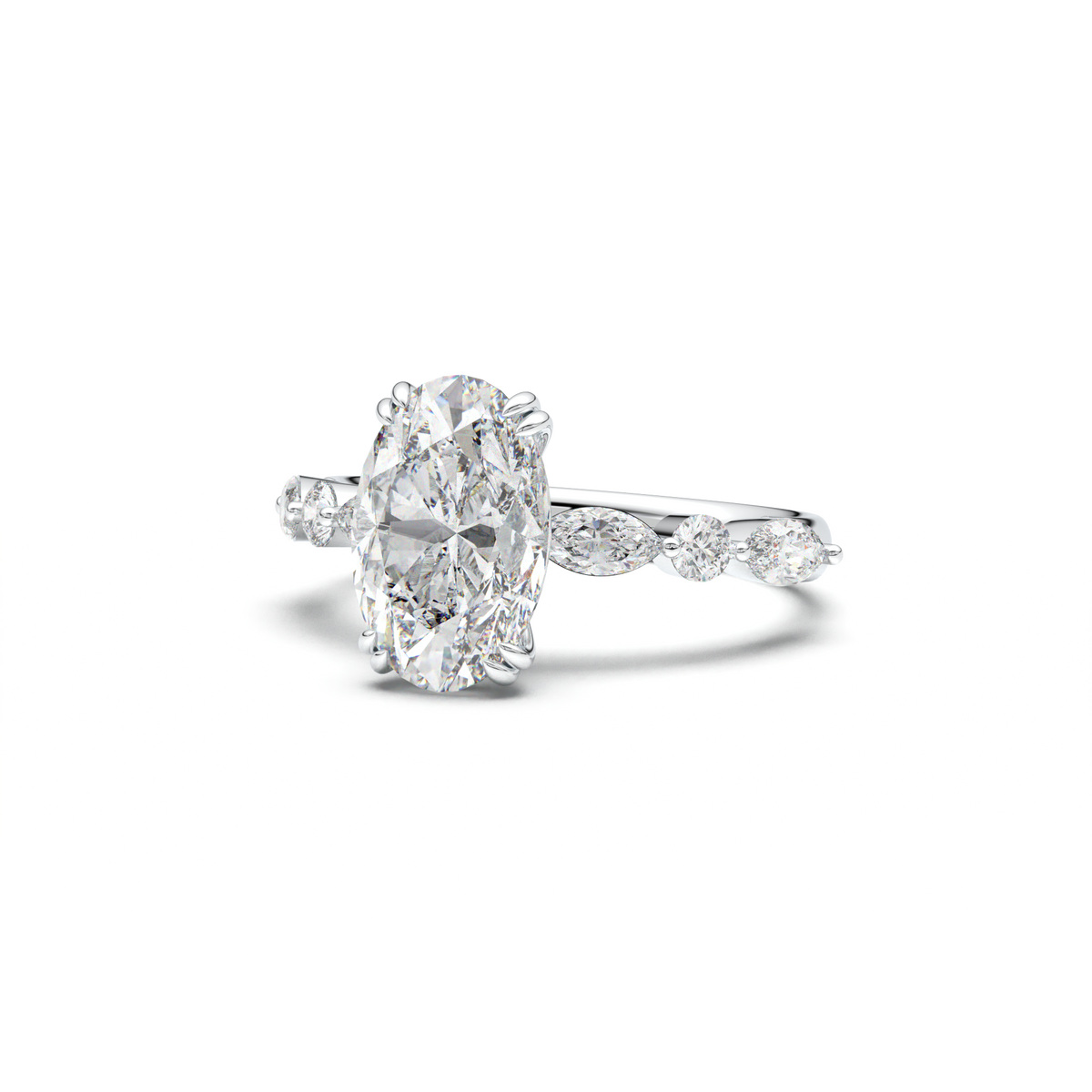 Oval Mixed-Shape Engagement Ring
