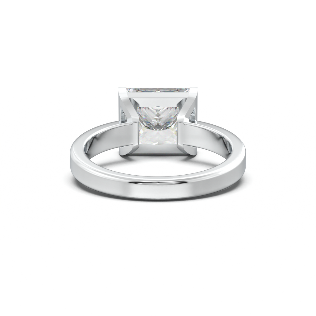 Princess Half-Bezel Engagement Ring
