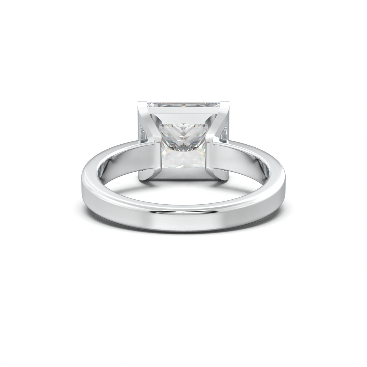 Princess Half-Bezel Engagement Ring