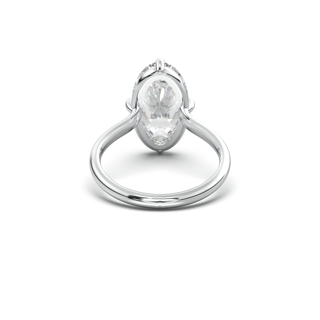 Elongated Moval Solitaire Engagement Ring