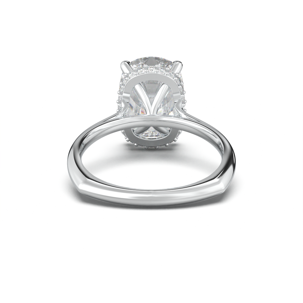 Cushion Hidden Halo Engagement Ring