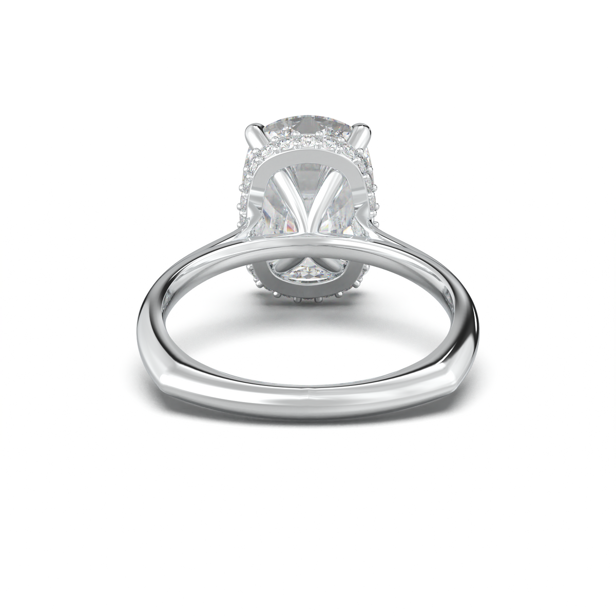 Cushion Hidden Halo Engagement Ring