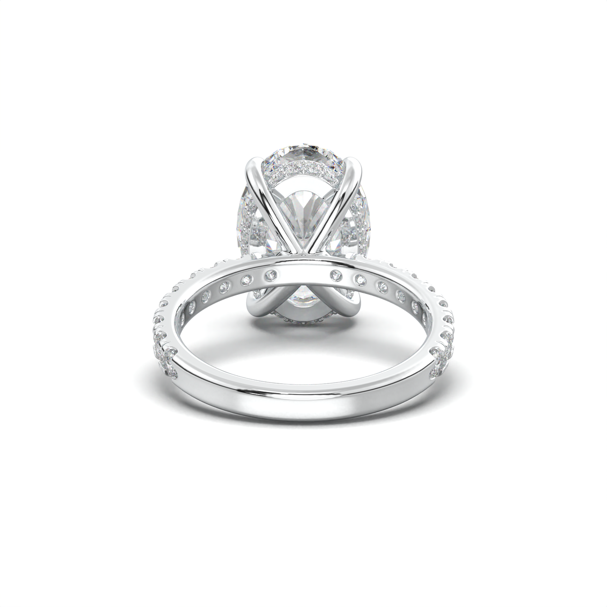 Oval Pavé Hidden Halo Engagement Ring