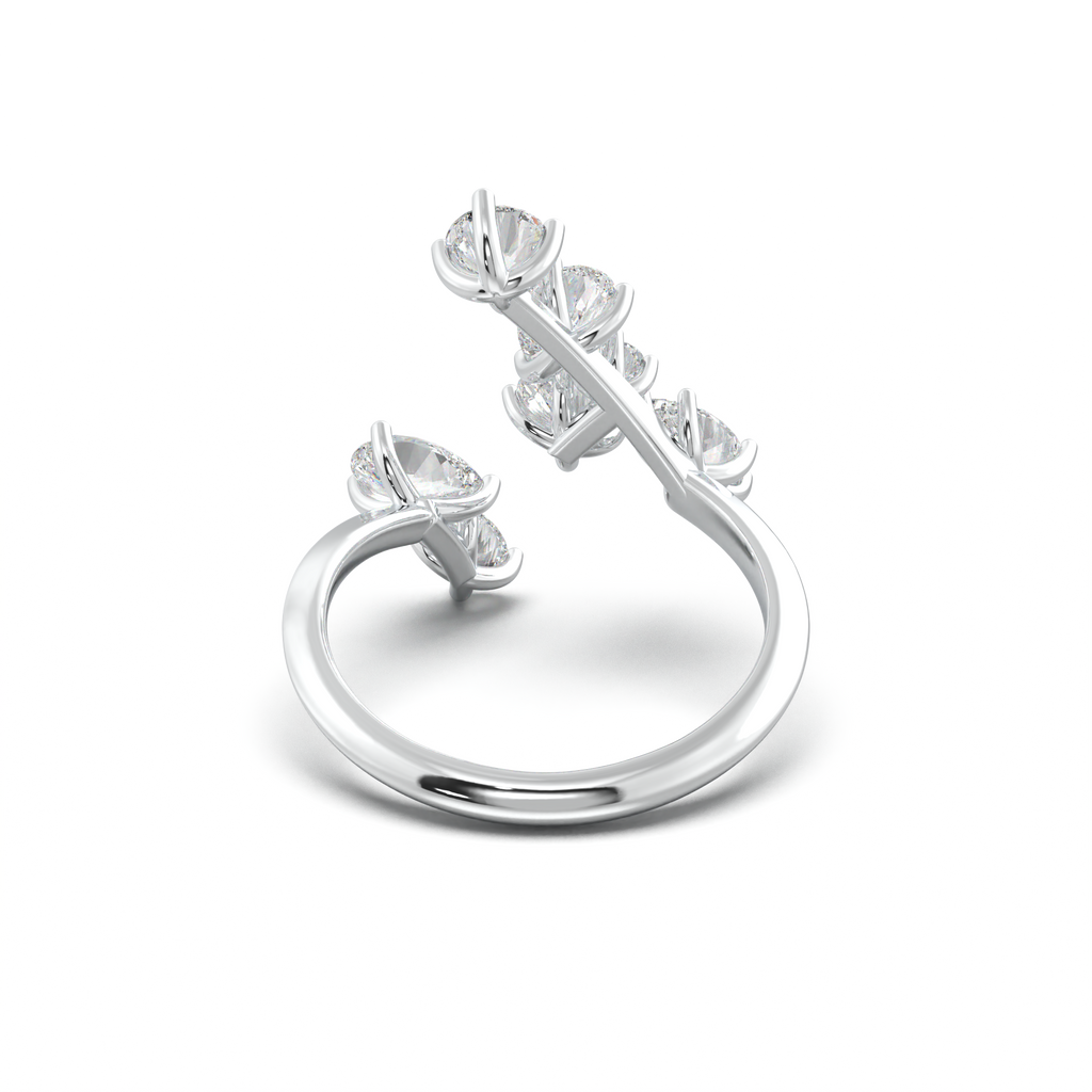 Asymmetric Mixed-Shape Diamond & Peridot Ring