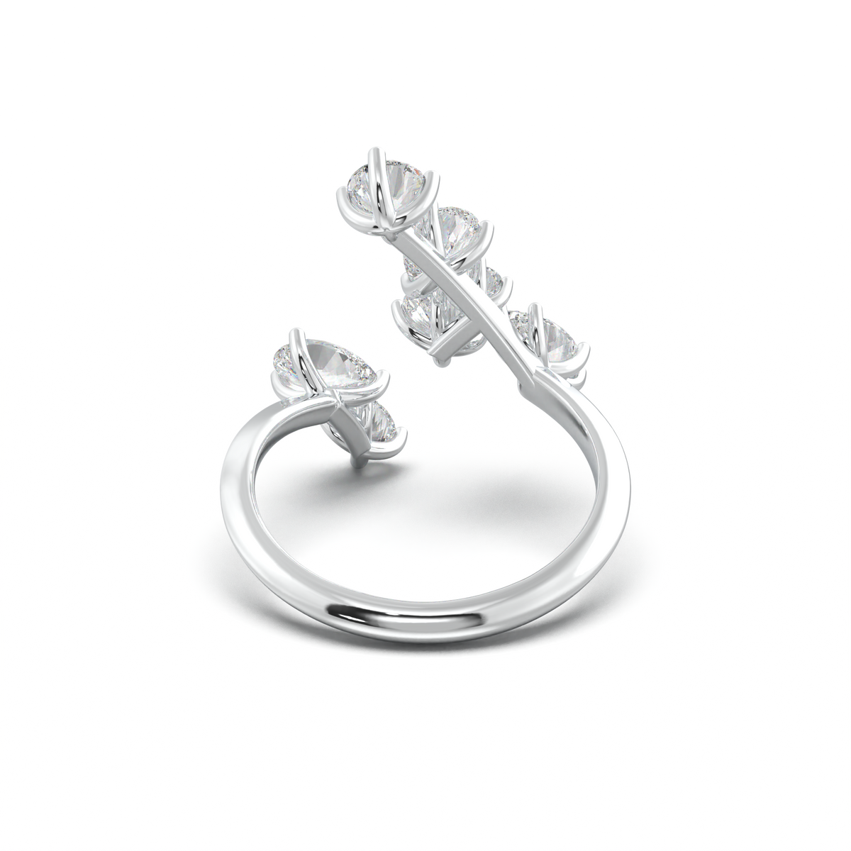Asymmetric Mixed-Shape Diamond & Peridot Ring