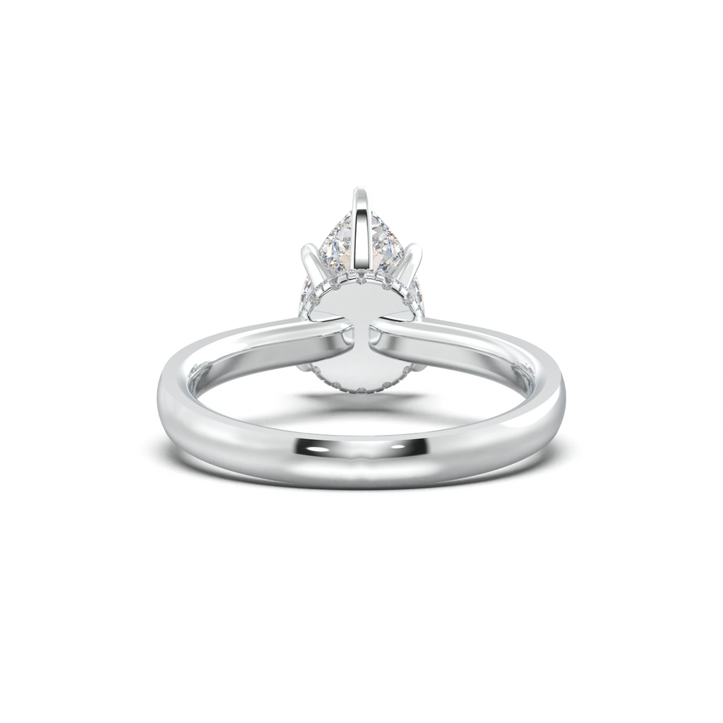 Round Hidden Halo Engagement Ring