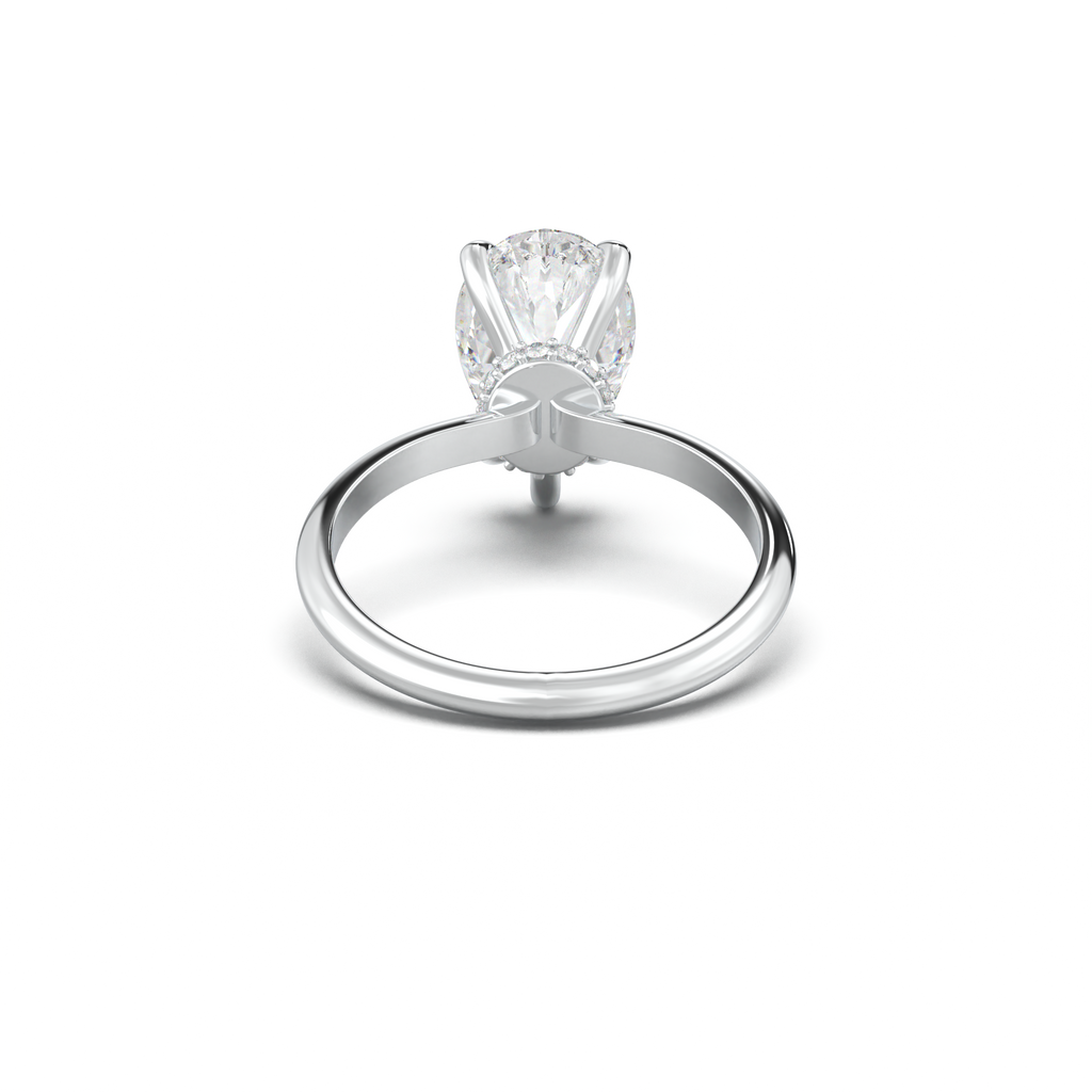 Pear Hidden Halo Engagement Ring