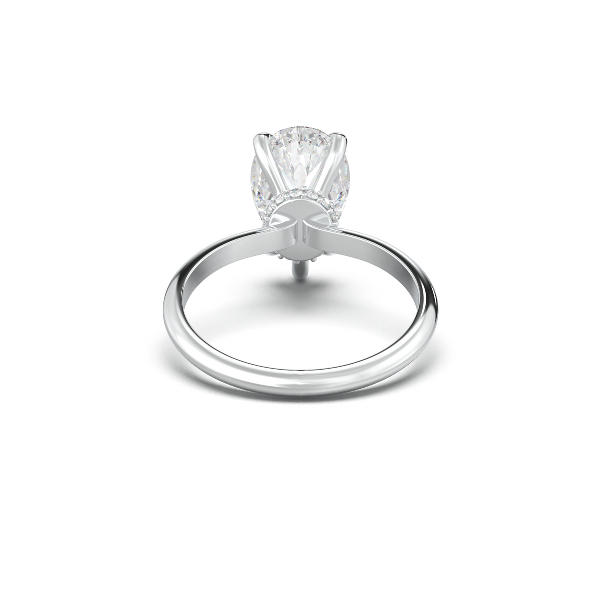 Pear Hidden Halo Engagement Ring