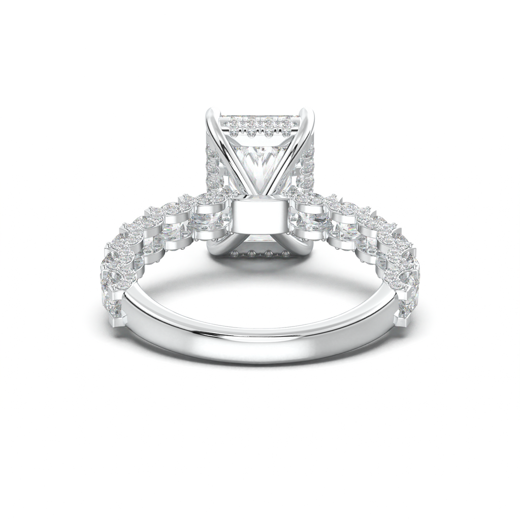 Radiant Diamond Band Engagement Ring