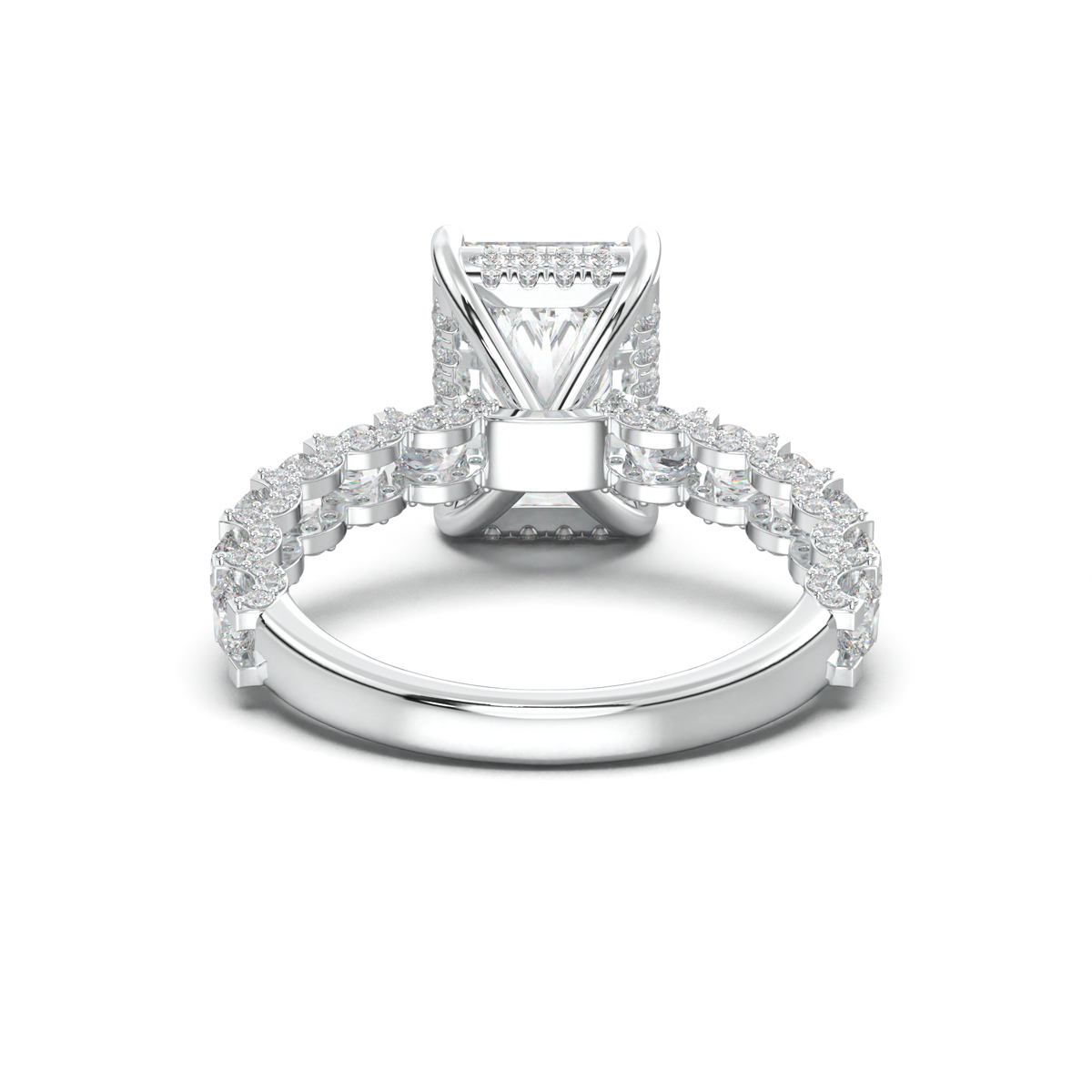 Radiant Diamond Band Engagement Ring