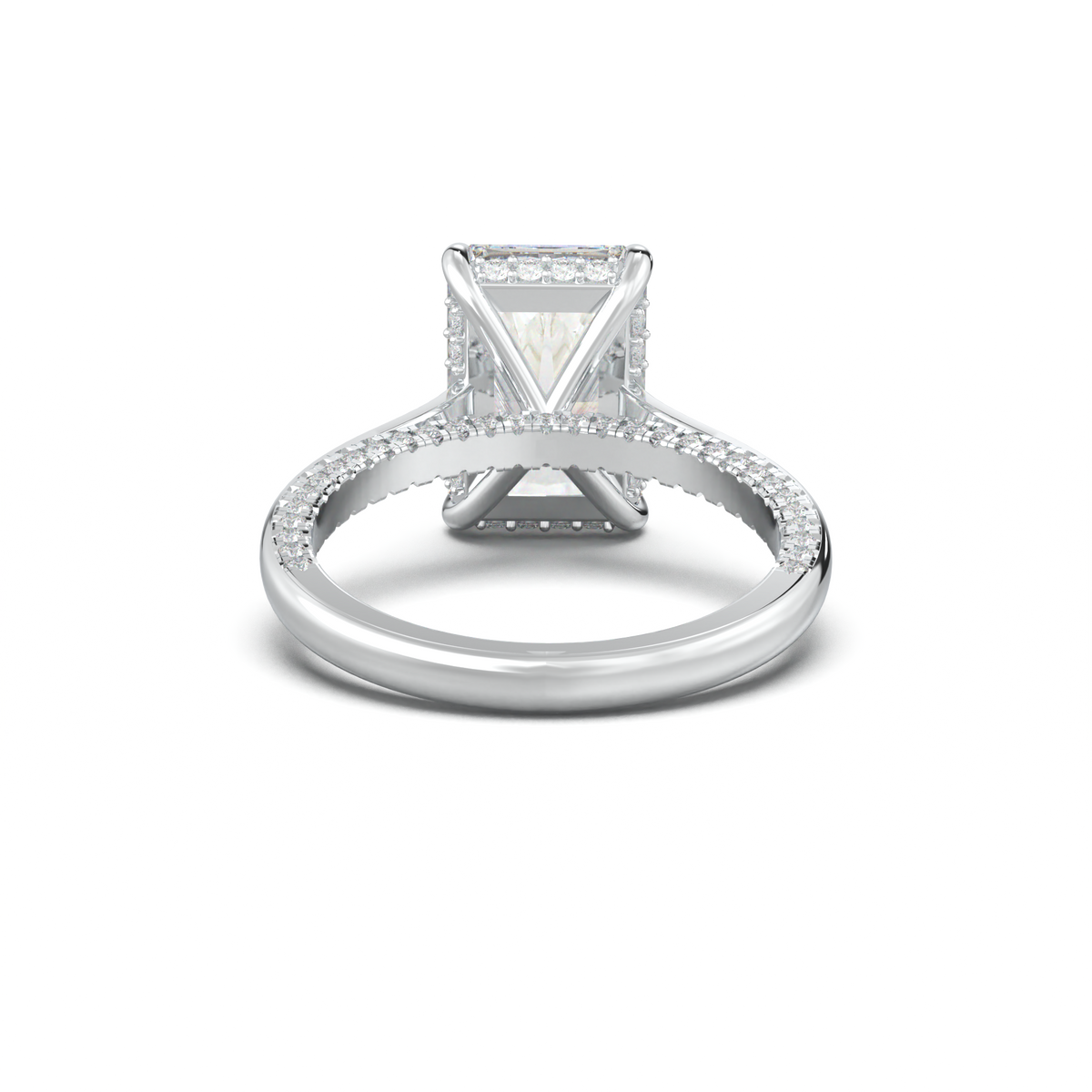 Radiant Pavé Hidden Halo Engagement Ring