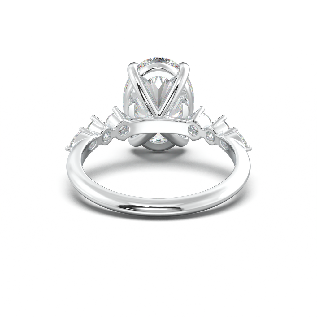 Oval Pear-Accent Engagement Ring