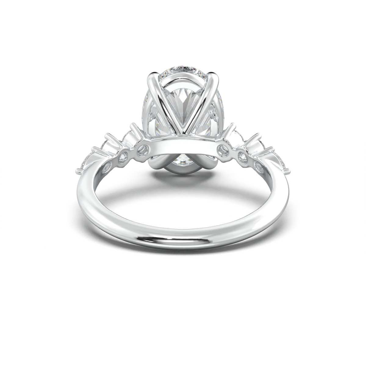 Oval Pear-Accent Engagement Ring
