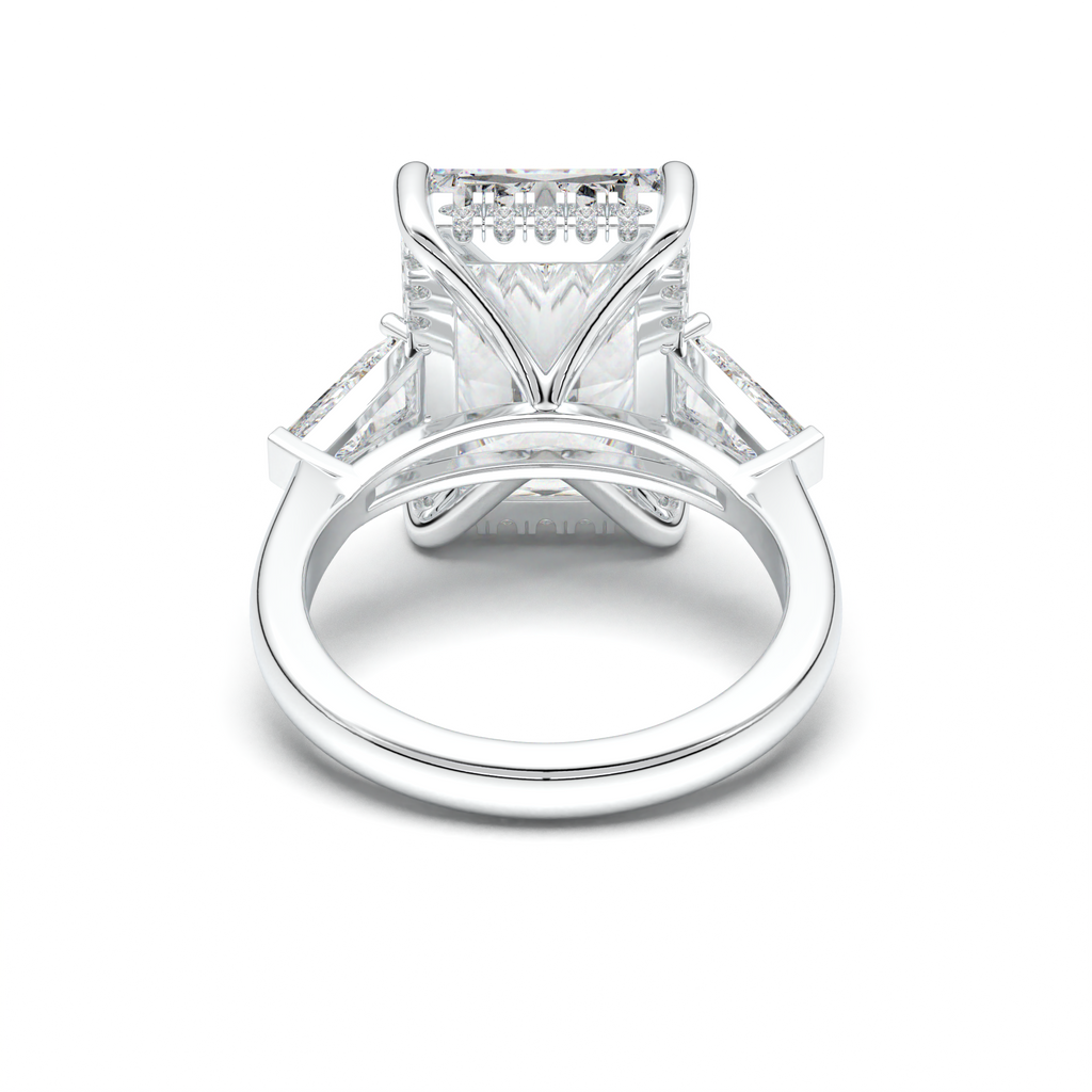 Radiant Baguette Hidden Halo Engagement Ring