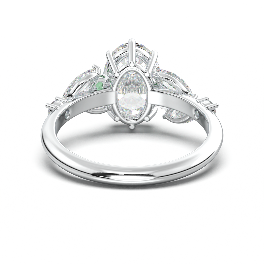 Oval Marquise-Accent Engagement Ring