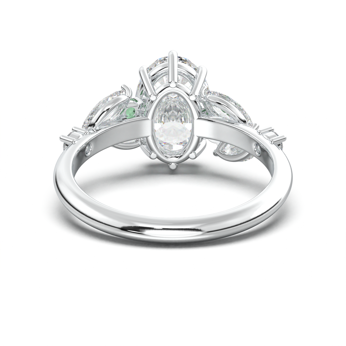 Oval Marquise-Accent Engagement Ring