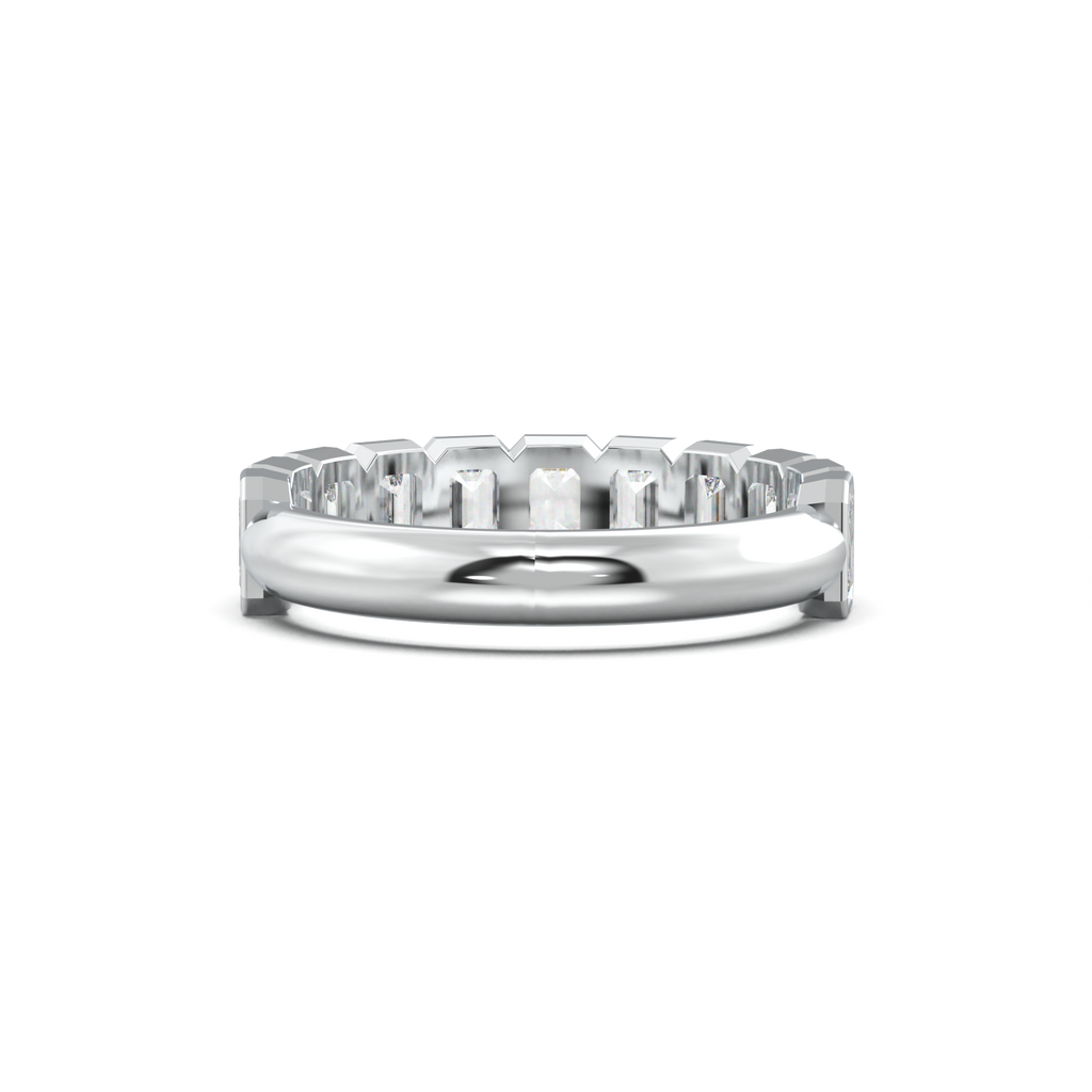 Emerald Bezel Half-Eternity Wedding Band