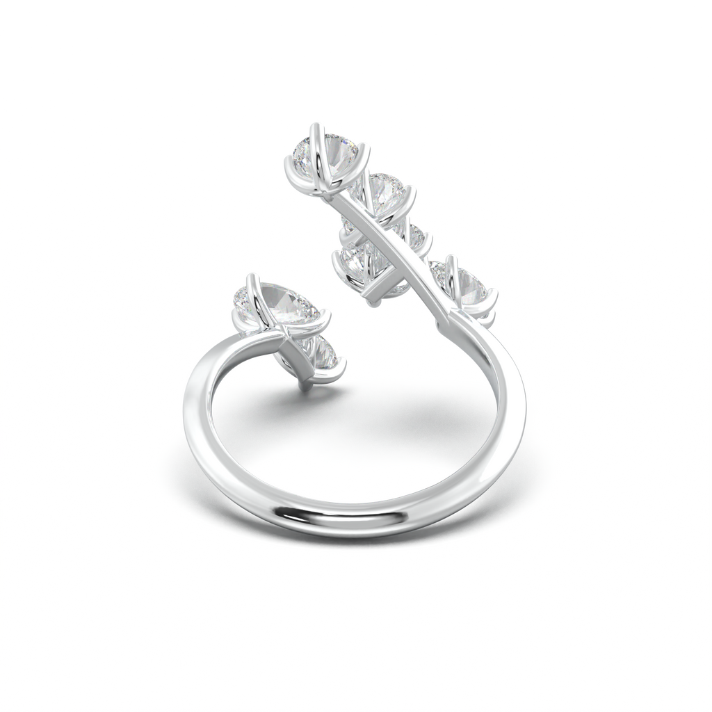 Asymmetric Mixed-Shape Diamond & Peridot Ring