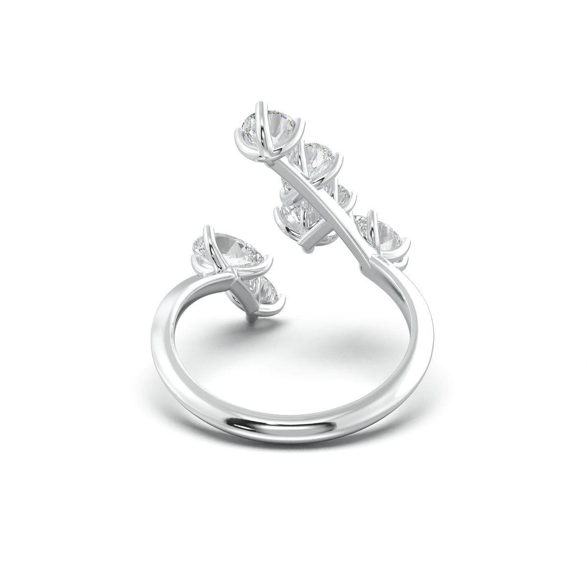 Asymmetric Mixed-Shape Diamond & Peridot Ring