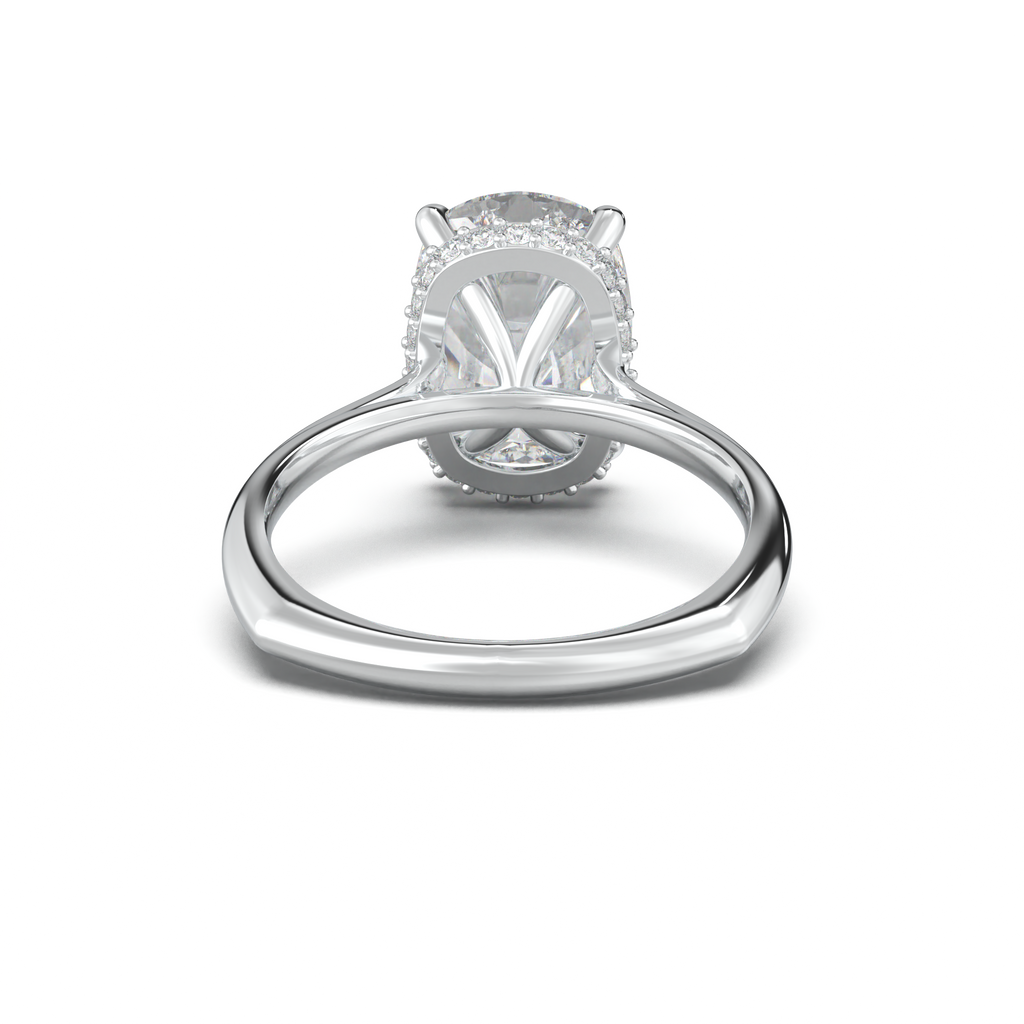 Cushion Hidden Halo Engagement Ring