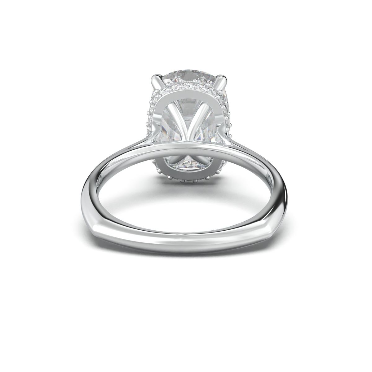 Cushion Hidden Halo Engagement Ring
