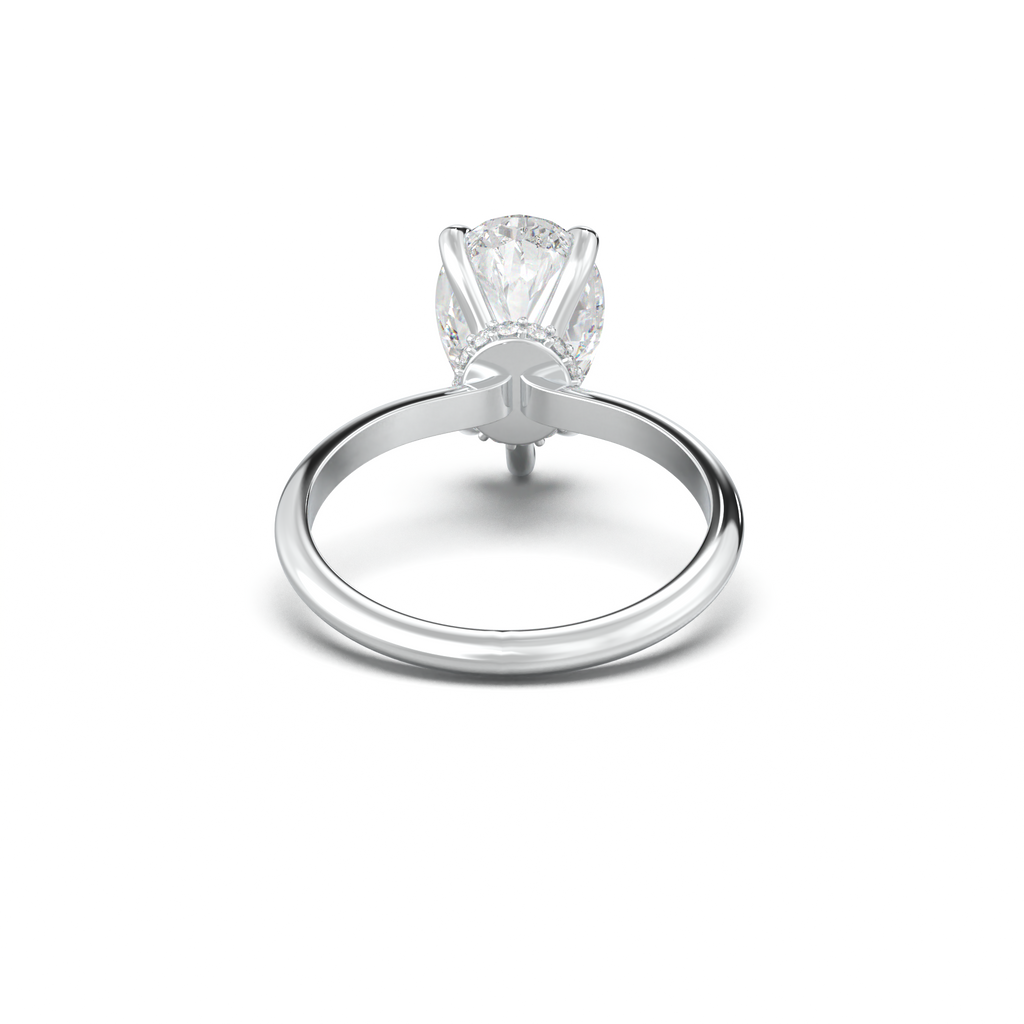 Pear Hidden Halo Engagement Ring
