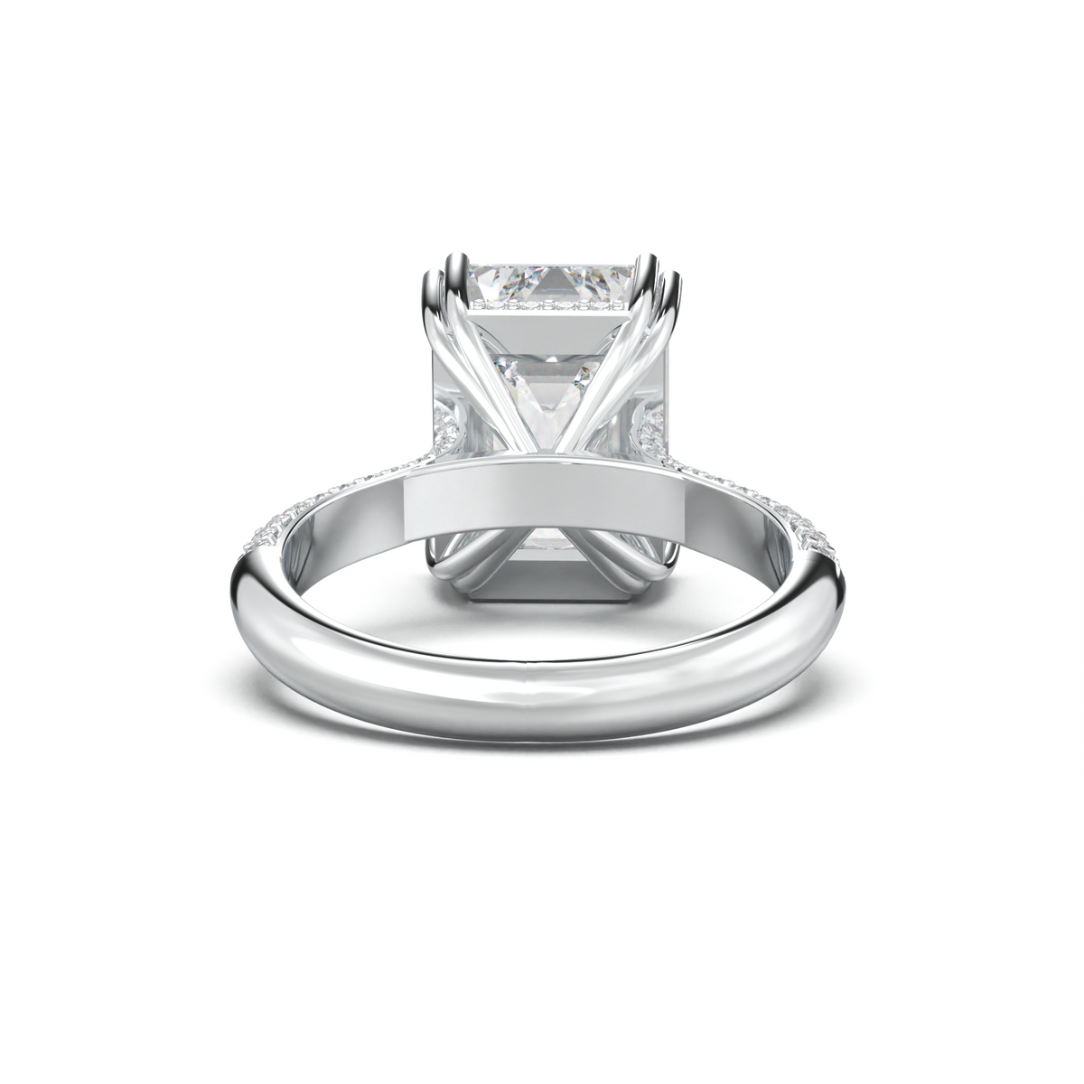 Emerald Double Pavé Engagement Ring