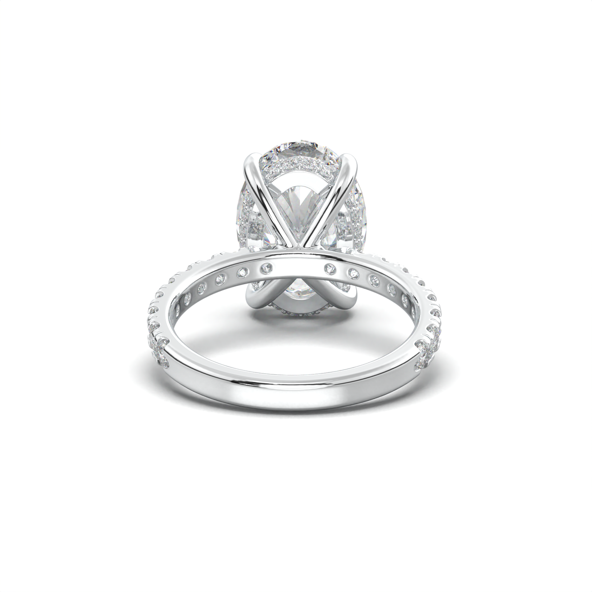 Oval Pavé Hidden Halo Engagement Ring