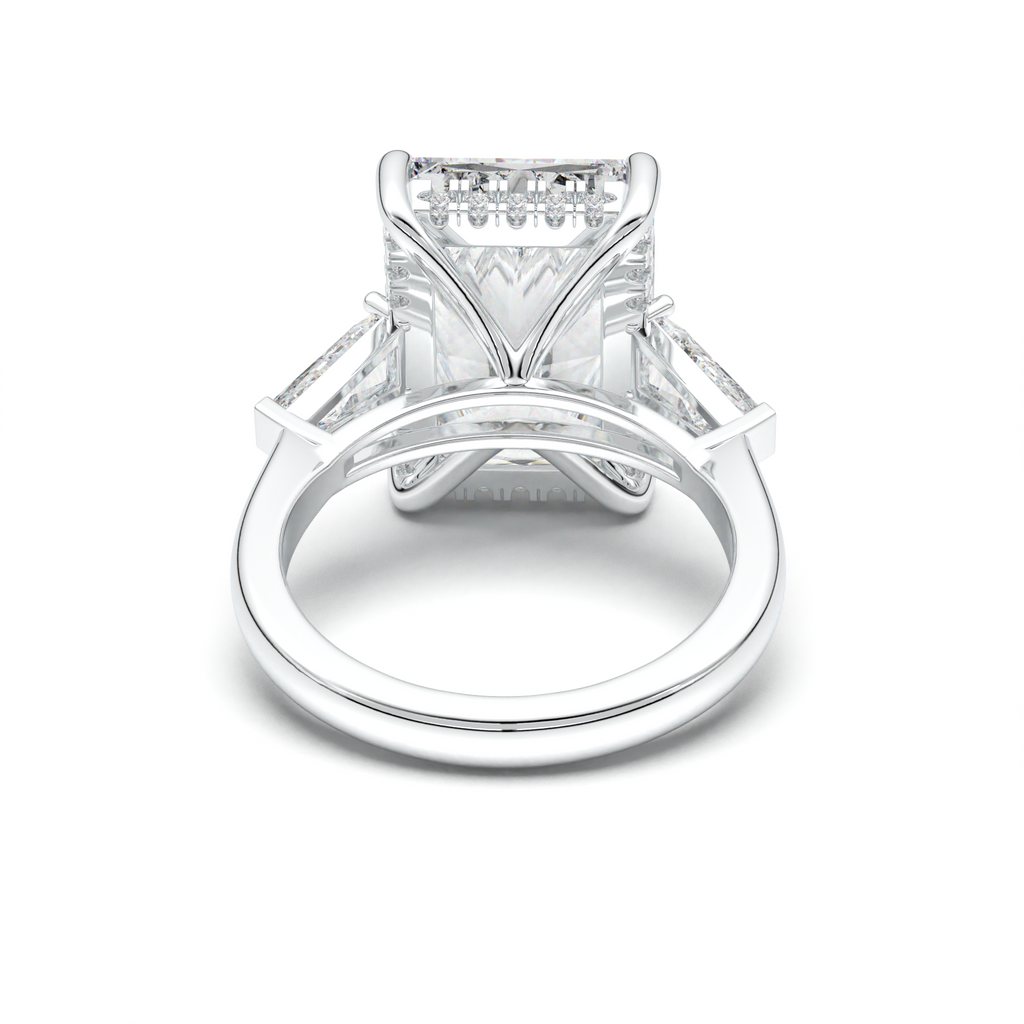Radiant Baguette Hidden Halo Engagement Ring
