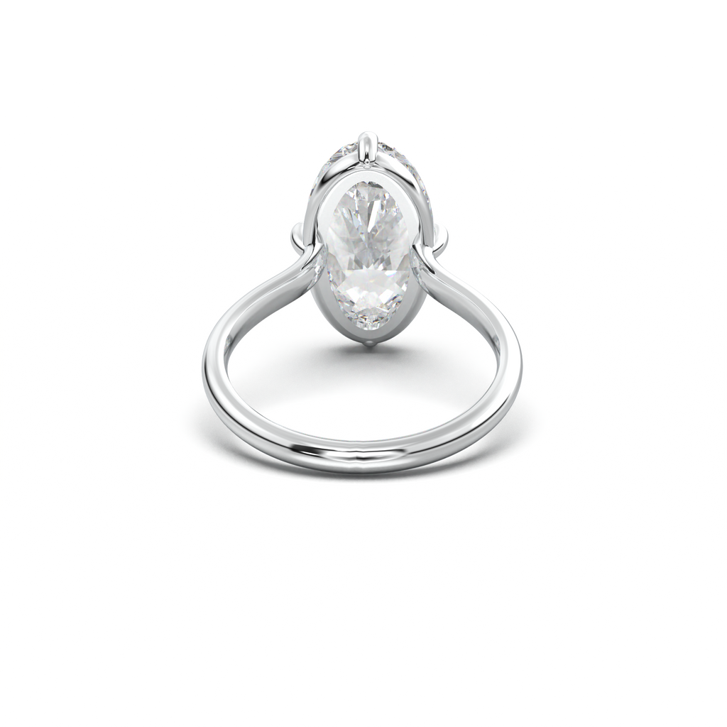 Elongated Moval Solitaire Engagement Ring