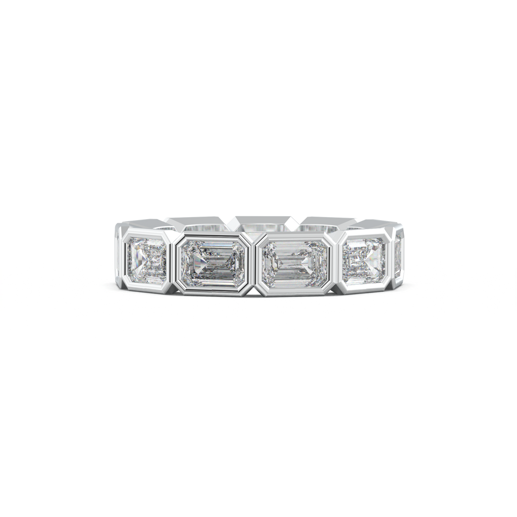 Emerald-Cut Bezel-Style Eternity Wedding Band