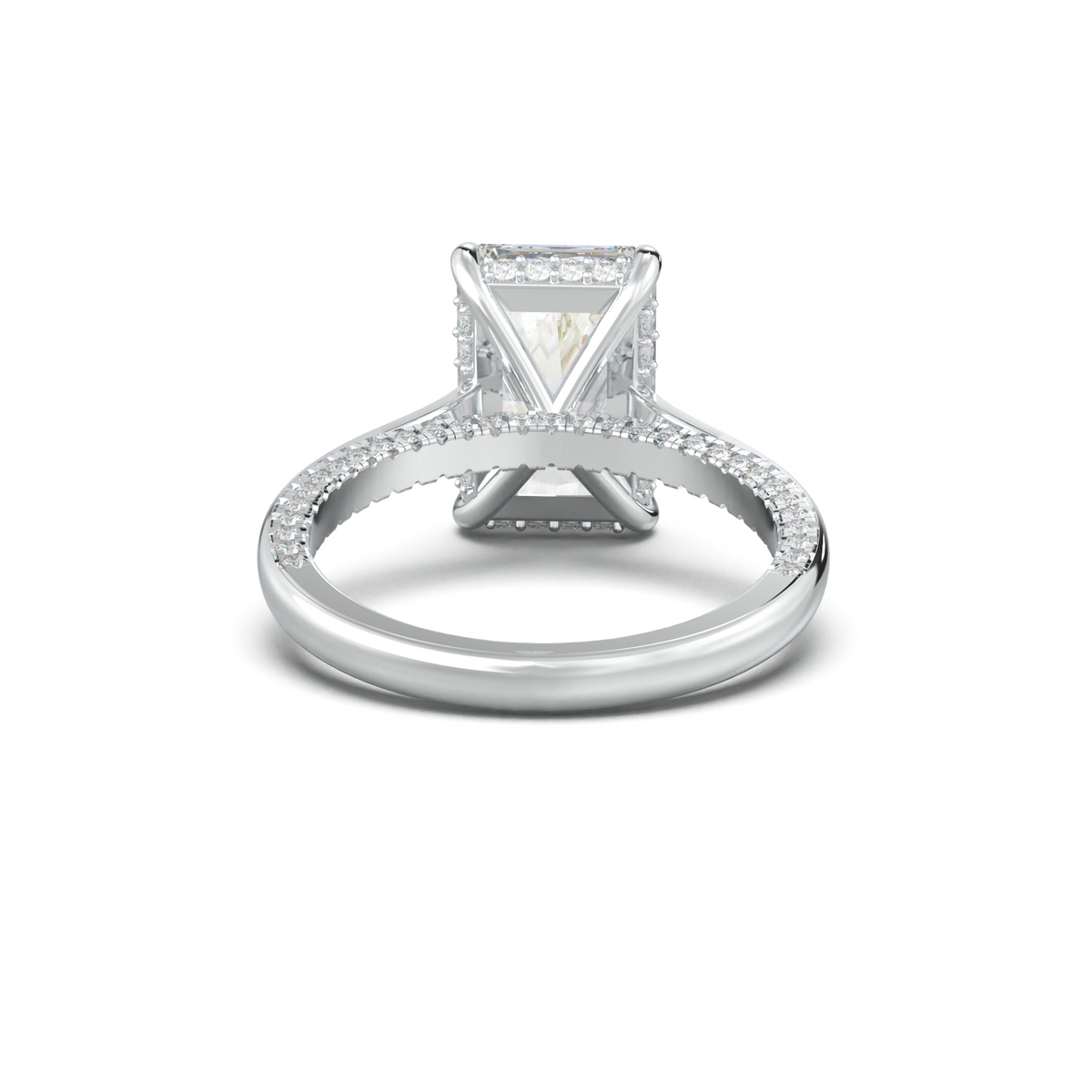 Radiant Pavé Hidden Halo Engagement Ring