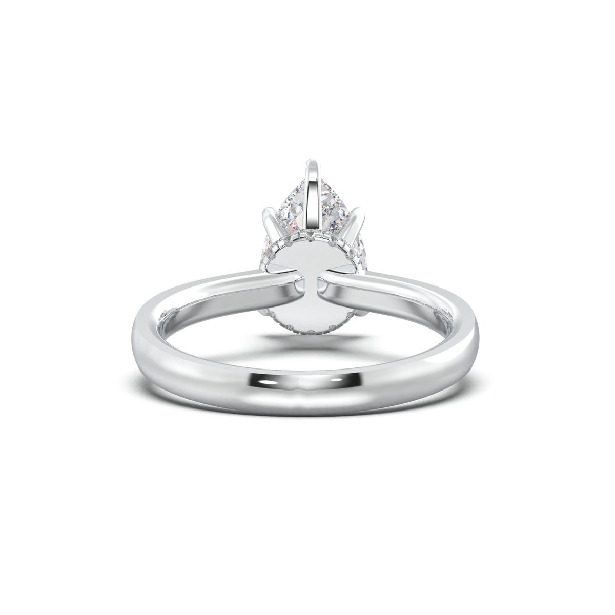 Cushion Hidden Pavé Engagement Ring