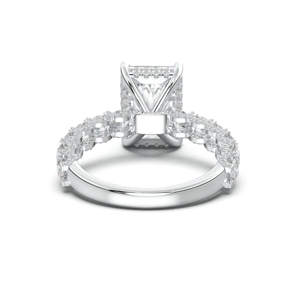 Radiant Diamond Band Engagement Ring