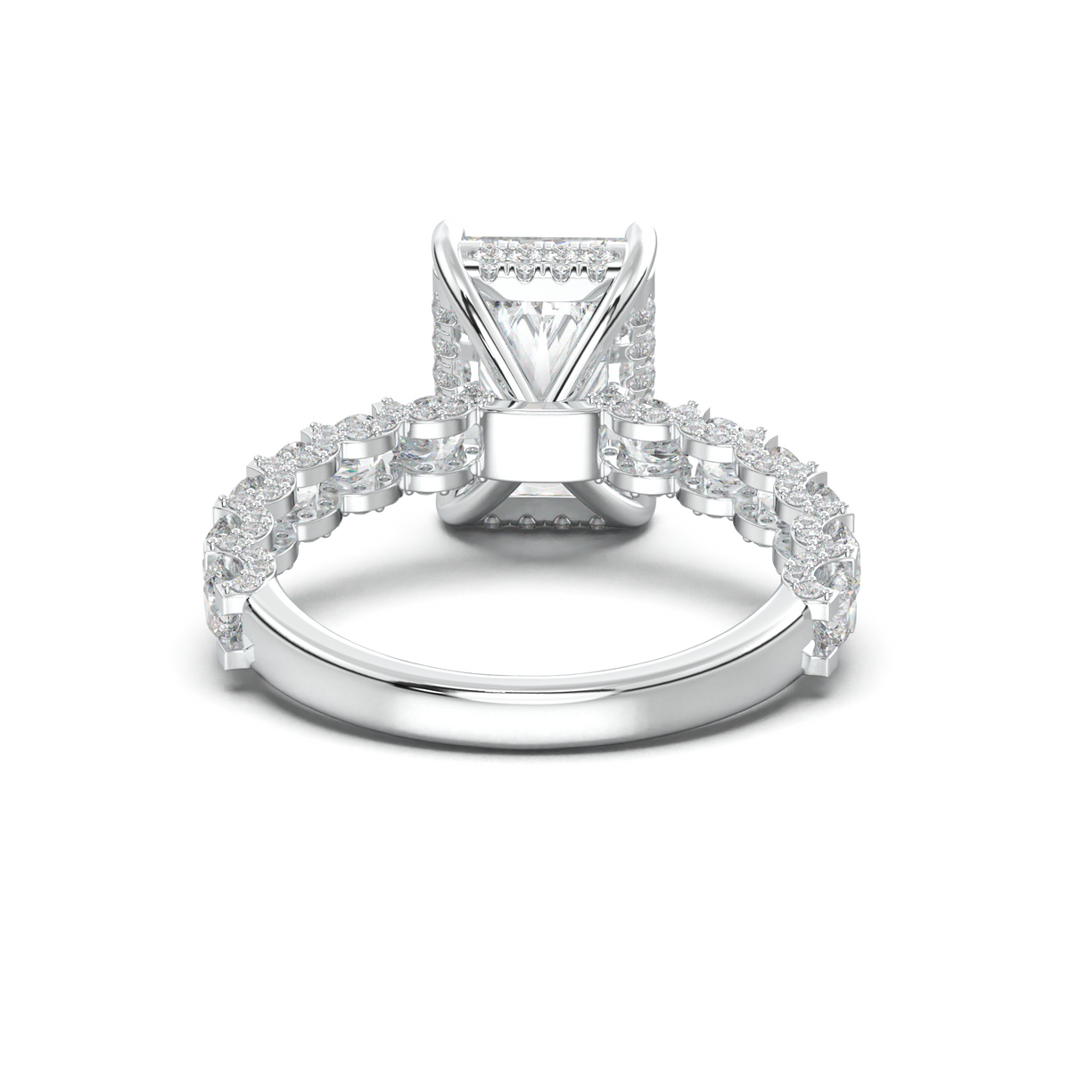Radiant Diamond Band Engagement Ring