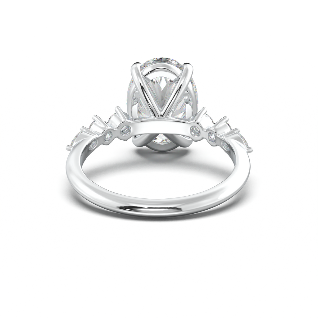 Oval Pear-Accent Engagement Ring