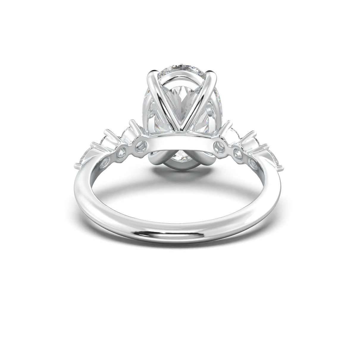 Oval Pear-Accent Engagement Ring