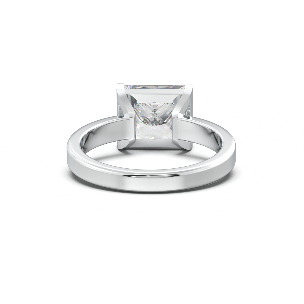 Princess Half-Bezel Engagement Ring