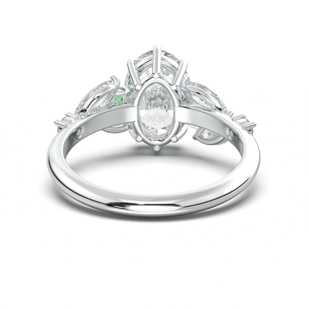 Oval Marquise-Accent Engagement Ring