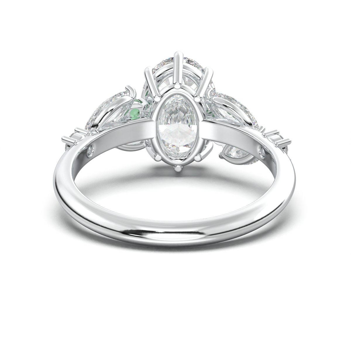 Oval Marquise-Accent Engagement Ring